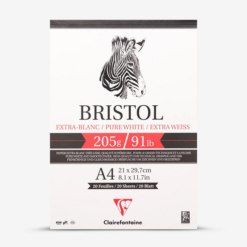 Clairefontaine Bristol Card Paper Pad 20 Sheets - A4 205gsm