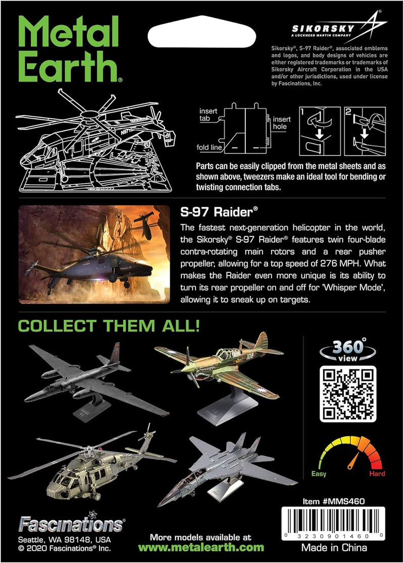 Metal Earth 3D Model Building Kit - S-97 Raider Attack Helicopter