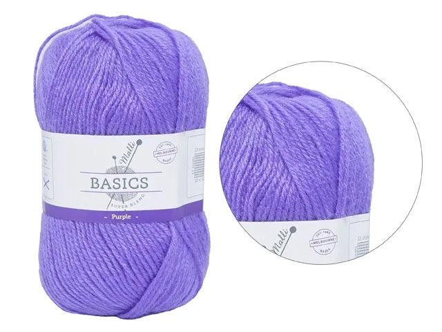 Malli Knitting Super Blend 100g Acrylic Yarn - Purple