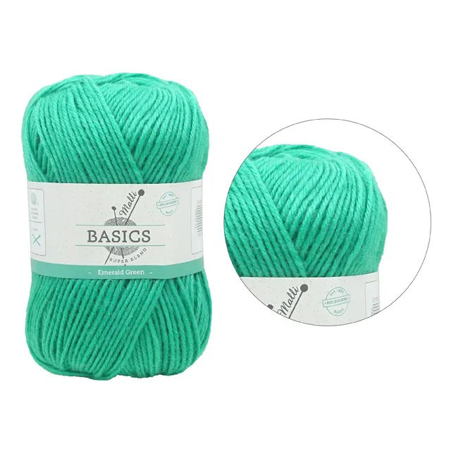 Malli Knitting Super Blend 100g Acrylic Yarn - Emerald Green