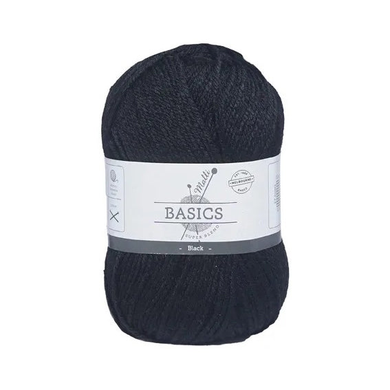 Malli Knitting Super Blend 100g Acrylic Yarn - Black