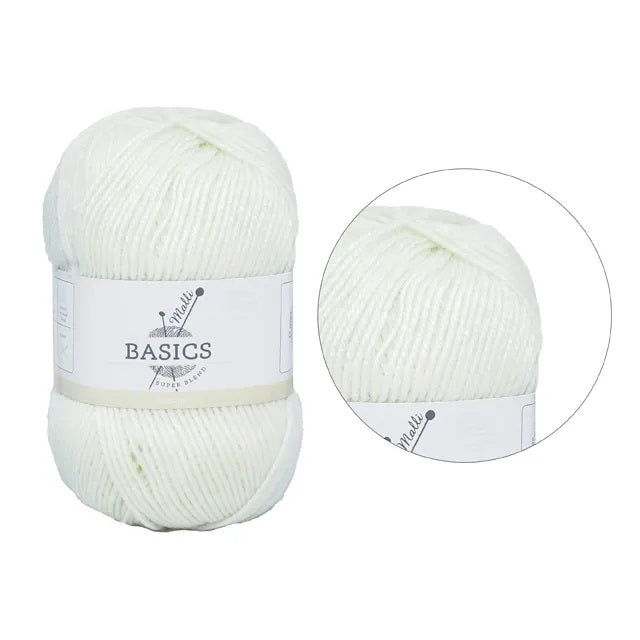 Malli Knitting Super Blend 100g Acrylic Yarn - Cream