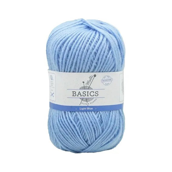 Malli Knitting Super Blend 100g Acrylic Yarn - Light Blue