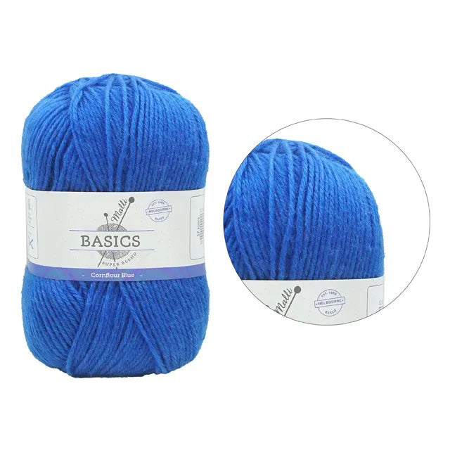 Malli Knitting Super Blend 100g Acrylic Yarn - Cornflour Blue