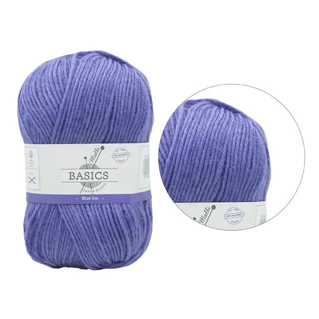 Malli Knitting Super Blend 100g Acrylic Yarn - Blue Iris