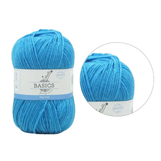 Malli Knitting Super Blend 100g Acrylic Yarn - Deep Teal