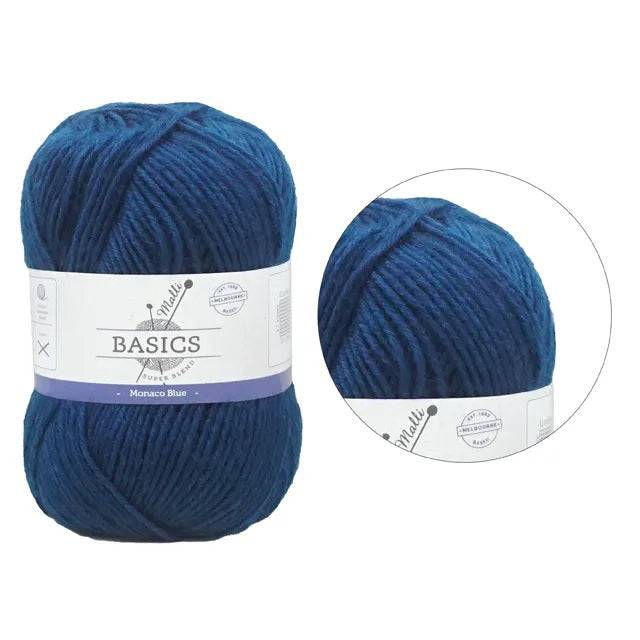 Malli Knitting Super Blend 100g Acrylic Yarn - Monaco Blue