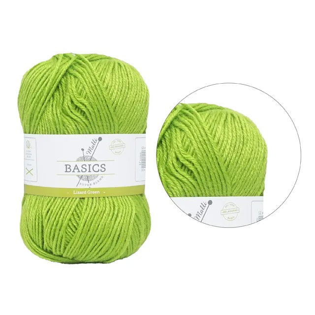 Malli Knitting Super Blend 100g Acrylic Yarn - Lizard Green