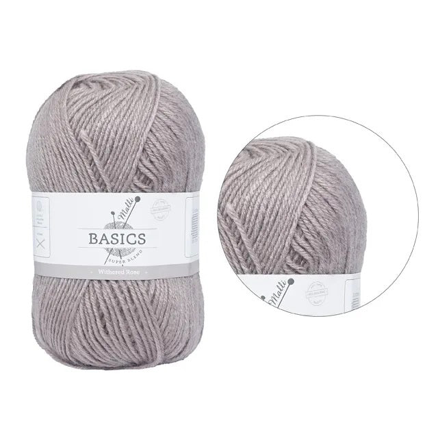 Malli Knitting Super Blend 100g Acrylic Yarn - Withered Rose