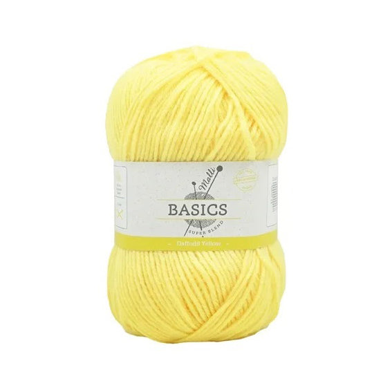 Malli Knitting Super Blend 100g Acrylic Yarn - Daffodil Yellow