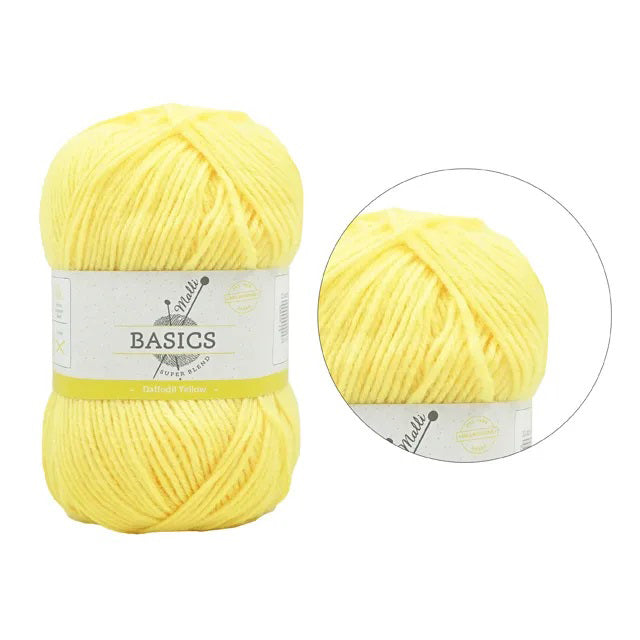 Malli Knitting Super Blend 100g Acrylic Yarn - Daffodil Yellow