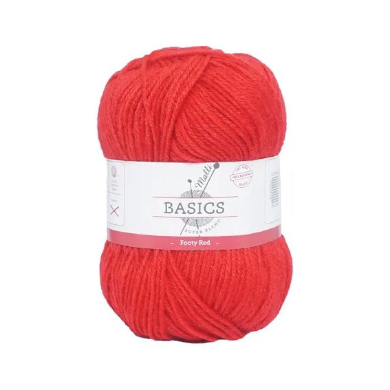 Malli Knitting Super Blend 100g Acrylic Yarn - Footy Red