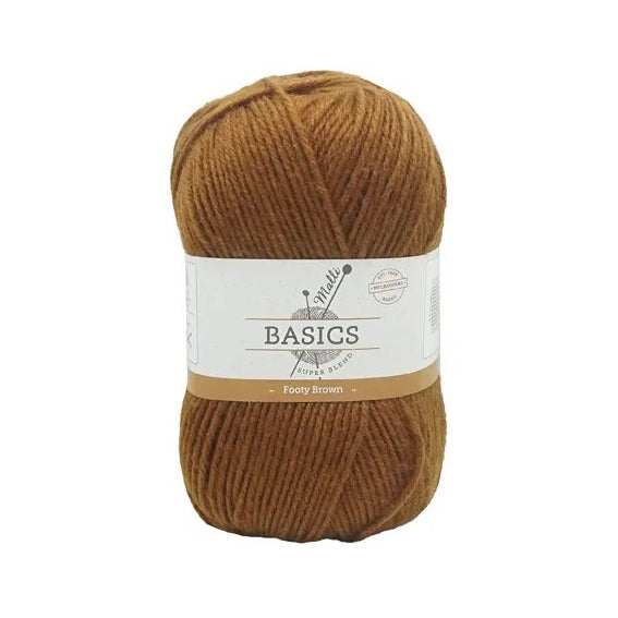 Malli Knitting Super Blend 100g Acrylic Yarn - Footy Brown