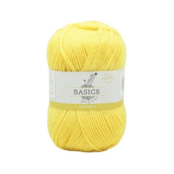 Malli Knitting Super Blend 100g Acrylic Yarn - Footy Yellow