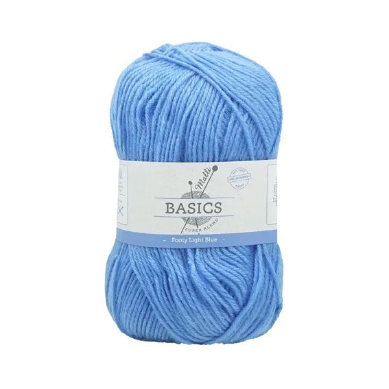 Malli Knitting Super Blend 100g Acrylic Yarn - Footy Light Blue