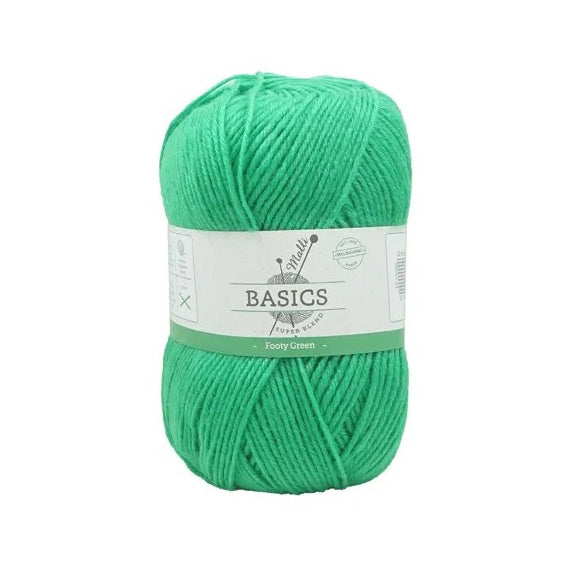 Malli Knitting Super Blend 100g Acrylic Yarn - Footy Green