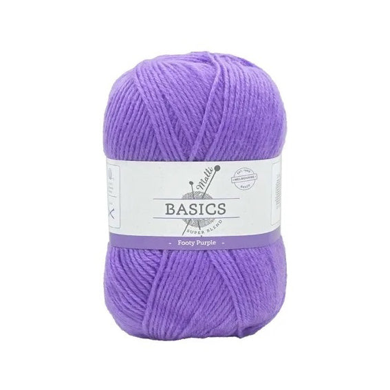 Malli Knitting Super Blend 100g Acrylic Yarn - Footy Purple