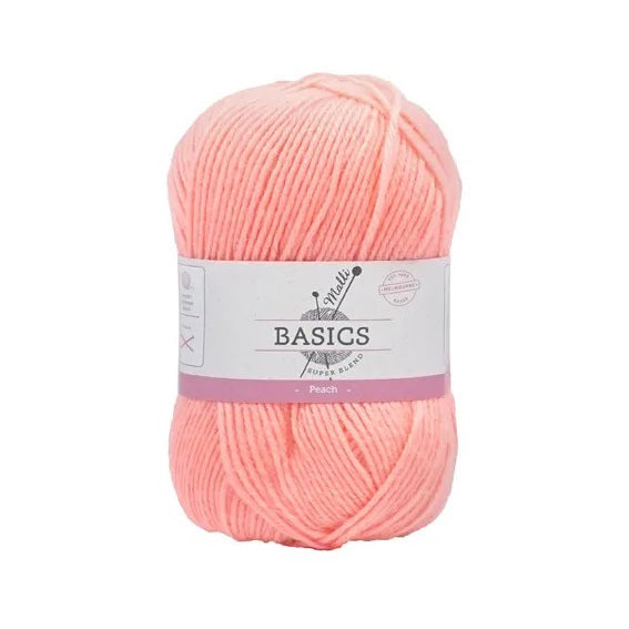 Malli Knitting Super Blend 100g Acrylic Yarn - Peach