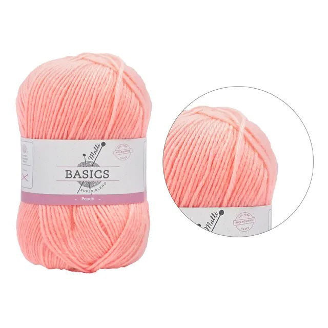 Malli Knitting Super Blend 100g Acrylic Yarn - Peach