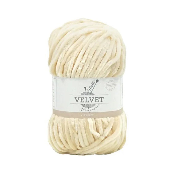 Malli Knitting Super Comfy 100g Velvet Yarn - Cream