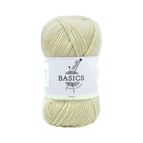 Malli Knitting Super Blend 100g Acrylic Yarn - Ivory