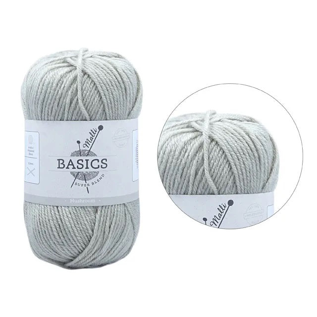 Malli Knitting Super Blend 100g Acrylic Yarn - Mushroom