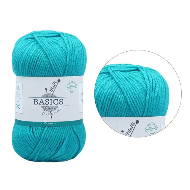 Malli Knitting Super Blend 100g Acrylic Yarn - Ocean