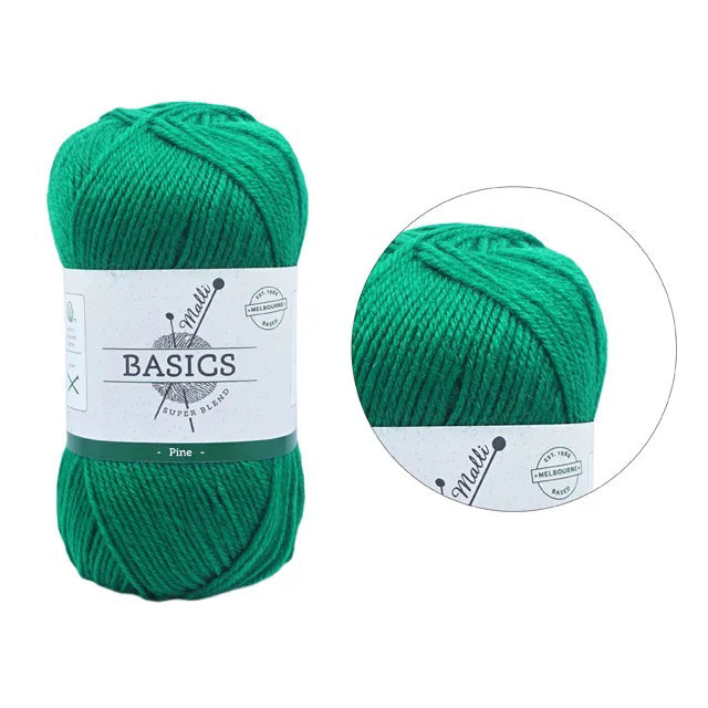 Malli Knitting Super Blend 100g Acrylic Yarn - Pine