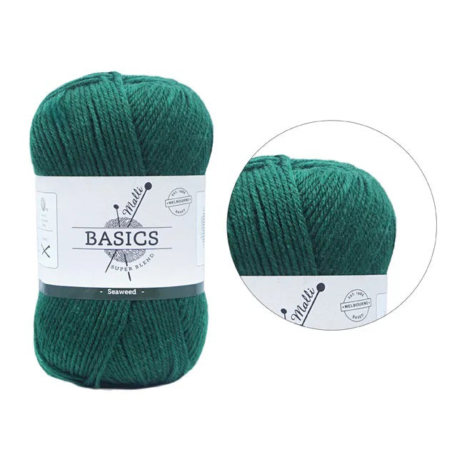 Malli Knitting Super Blend 100g Acrylic Yarn - Seaweed