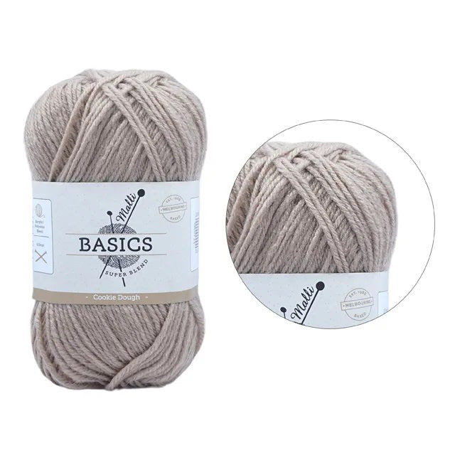 Malli Knitting Super Blend 100g Acrylic Yarn - Cookie Dough