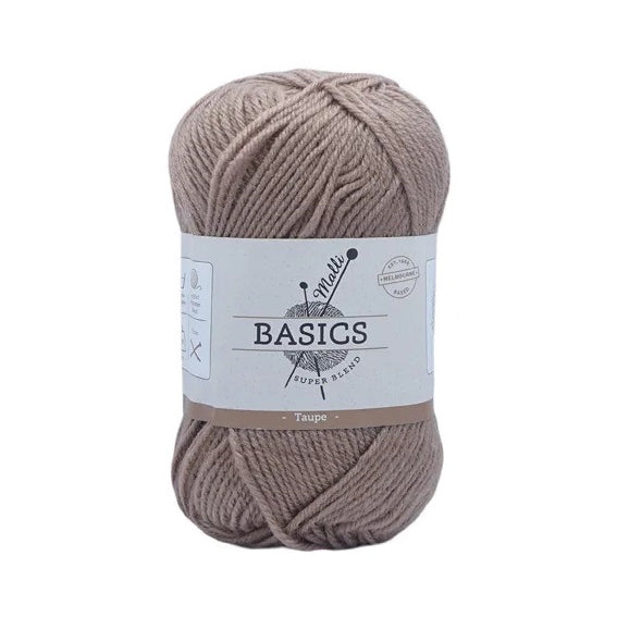 Malli Knitting Super Blend 100g Acrylic Yarn - Taupe