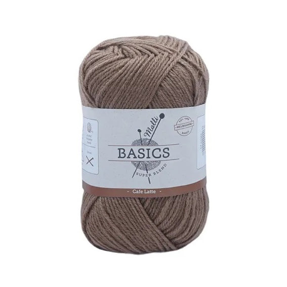 Malli Knitting Super Blend 100g Acrylic Yarn - Cafe Latte