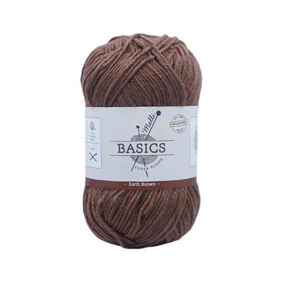 Malli Knitting Super Blend 100g Acrylic Yarn - Earth Brown