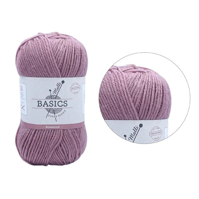 Malli Knitting Super Blend 100g Acrylic Yarn - Rosewood