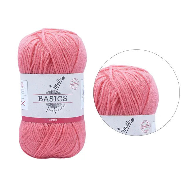 Malli Knitting Super Blend 100g Acrylic Yarn - Rouge