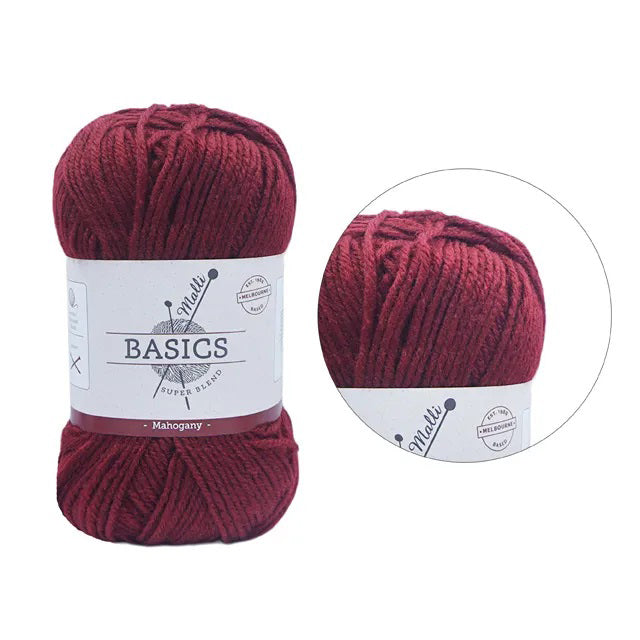 Malli Knitting Super Blend 100g Acrylic Yarn - Mahogany