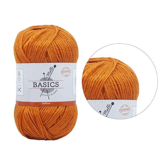 Malli Knitting Super Blend 100g Acrylic Yarn - Saffron