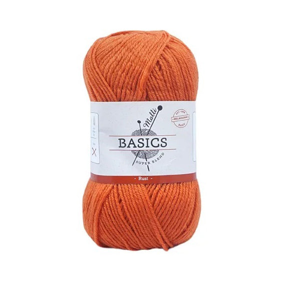 Malli Knitting Super Blend 100g Acrylic Yarn - Rust