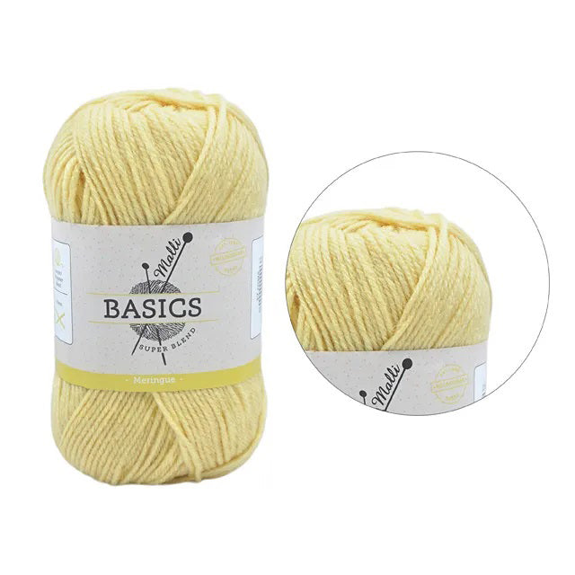 Malli Knitting Super Blend 100g Acrylic Yarn - Meringue