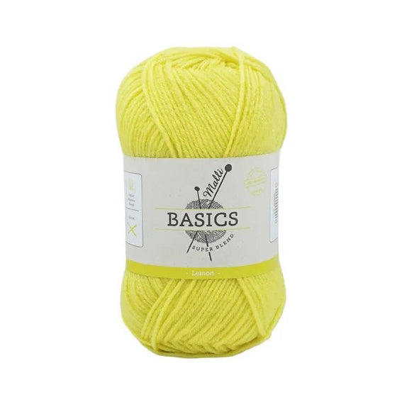 Malli Knitting Super Blend 100g Acrylic Yarn - Lemon