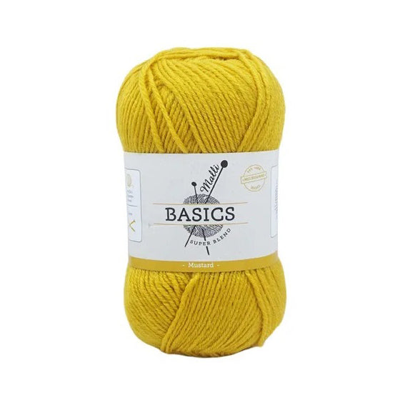 Malli Knitting Super Blend 100g Acrylic Yarn - Mustard