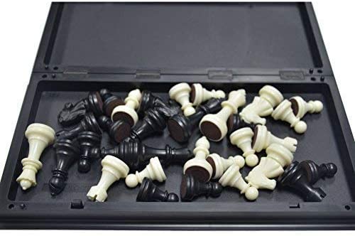 White & Black Chess Set on a 10" Magnetic Folding Board