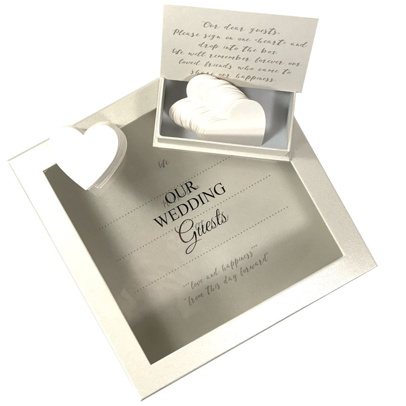 Landmark Wedding Guest Book Drop Box + 80 Heart Cards