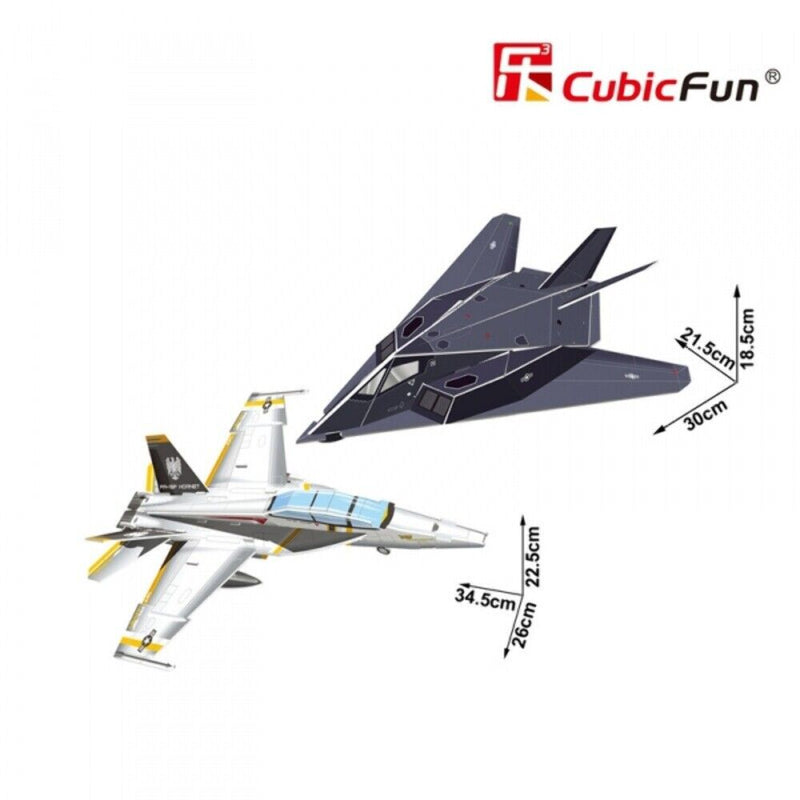 Cubic Fun F-117 Nighthawk & F/A-18 Hornet Planes 3D Puzzle Model Building Kit