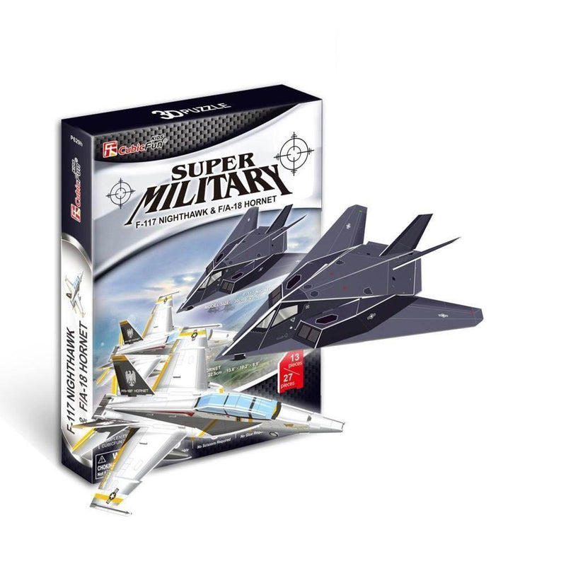 Cubic Fun F-117 Nighthawk & F/A-18 Hornet Planes 3D Puzzle Model Building Kit