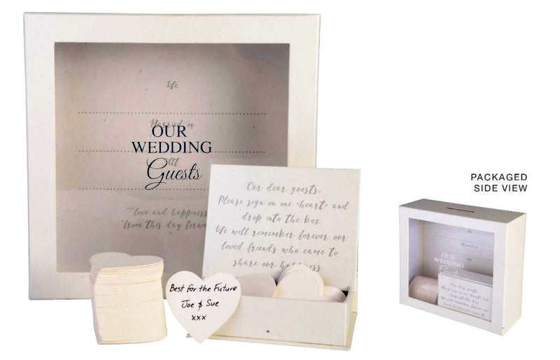 Landmark Wedding Guest Book Drop Box + 80 Heart Cards